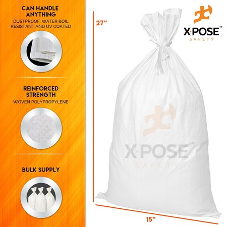 XPOSE SAFETY Sandbags, Polyethylene, White WSB-1527-10-X-S